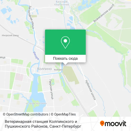 Карта Ветеринарная станция Колпинского и Пушкинского Районов