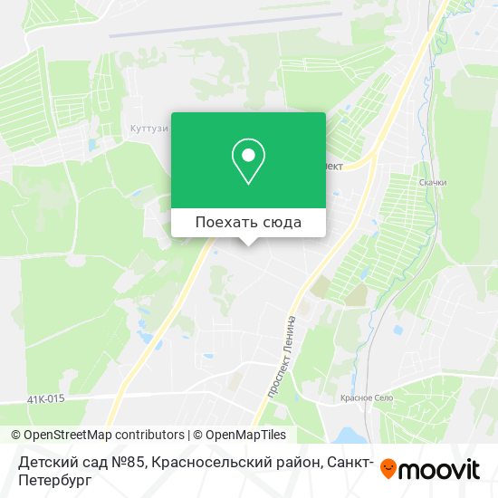 Карта Детский сад №85, Красносельский район