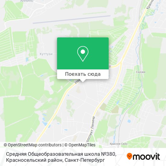Карта Средняя Общеобразовательная школа №380, Красносельский район