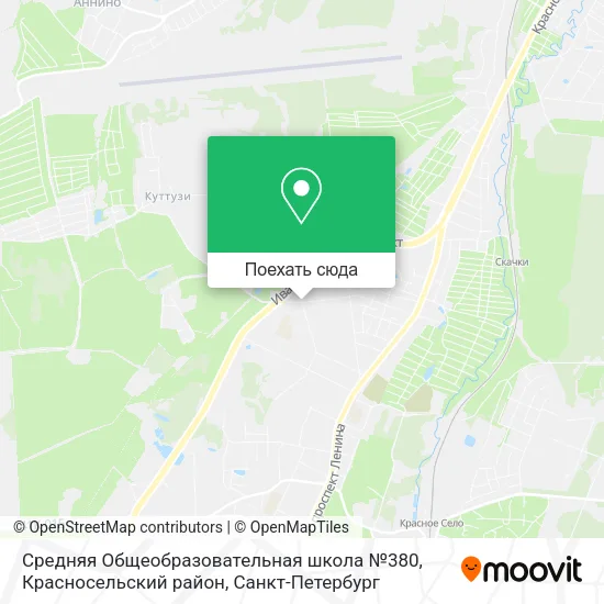 Карта Средняя Общеобразовательная школа №380, Красносельский район