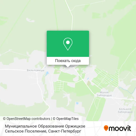 Карта Муниципальное Образование Оржицкое Сельское Поселение