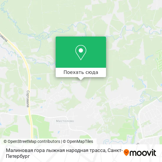 Карта Малиновая гора  лыжная народная трасса