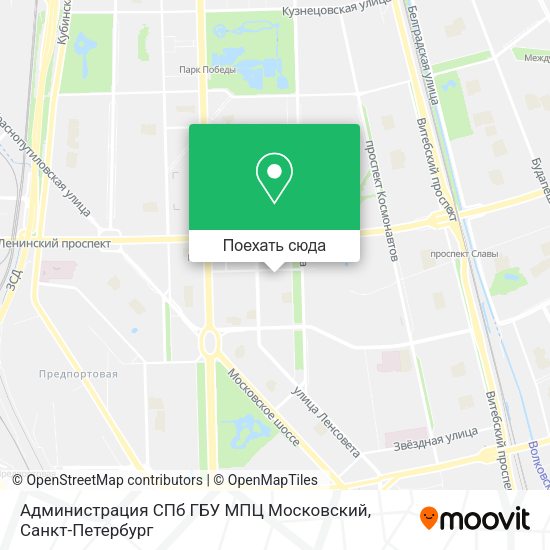 Карта Администрация СПб ГБУ  МПЦ  Московский