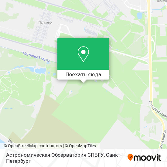 Карта Астрономическая Обсерватория СПБГУ