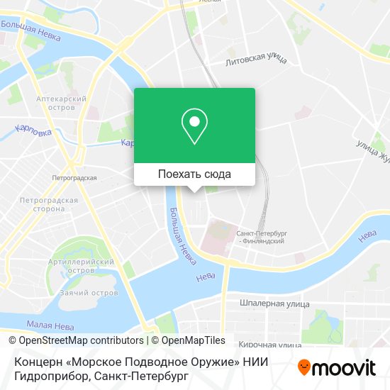 Карта Концерн «Морское Подводное Оружие» НИИ Гидроприбор