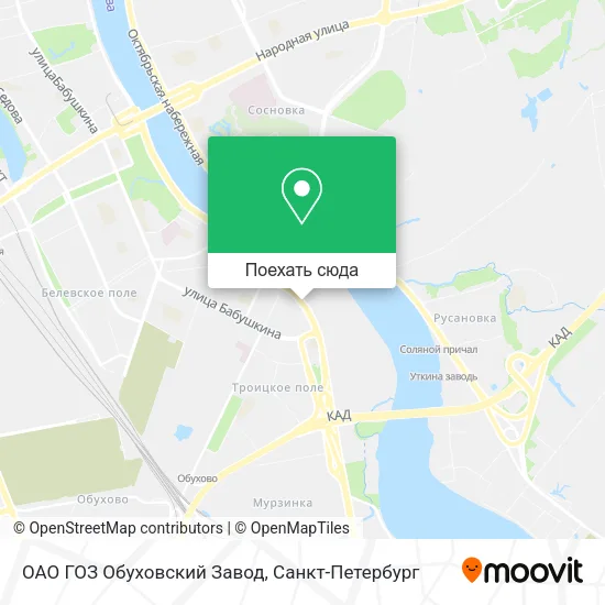 Карта ОАО  ГОЗ Обуховский Завод