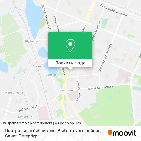 Карта Центральная библиотека Выборгского района