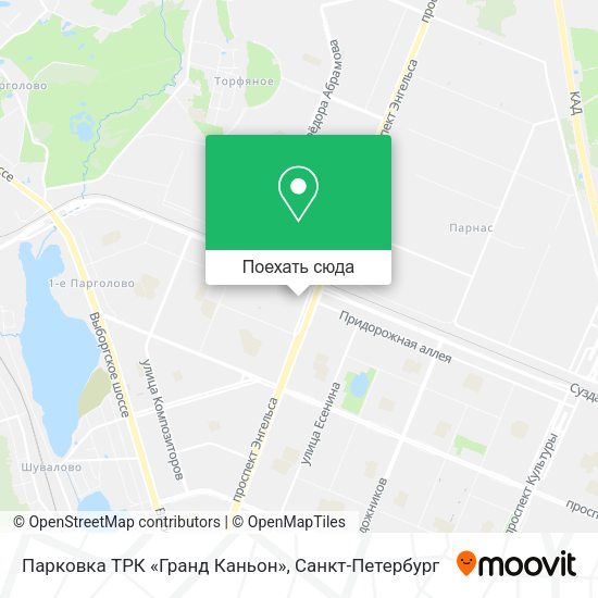 Карта Парковка ТРК «Гранд Каньон»