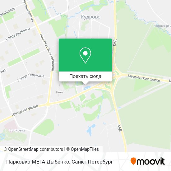 Карта Парковка МЕГА Дыбенко