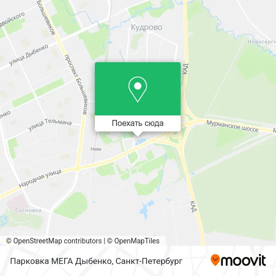 Карта Парковка МЕГА Дыбенко