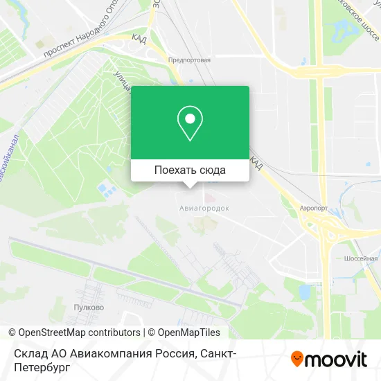 Карта Склад АО  Авиакомпания  Россия