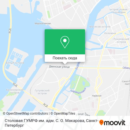 Карта Столовая ГУМРФ им. адм. С. О. Макарова