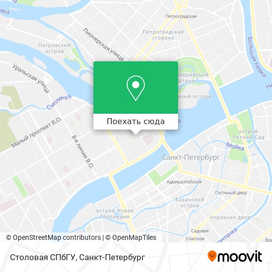 Карта Столовая СПбГУ