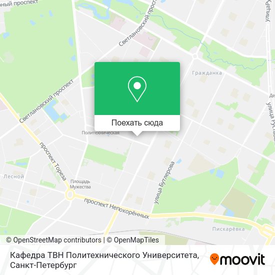 Карта Кафедра ТВН Политехнического Университета