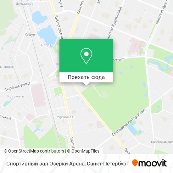 Карта Спортивный зал  Озерки Арена