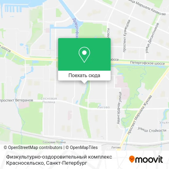 Карта Физкультурно-оздоровительный комплекс Красносельско