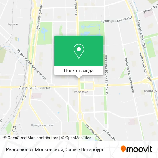 Карта Развозка от Московской