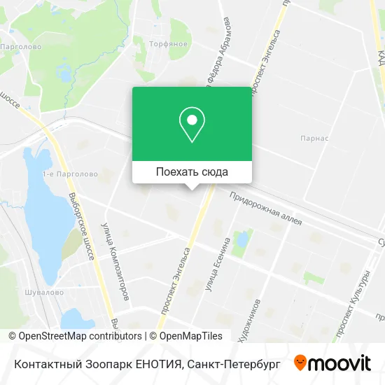 Карта Контактный Зоопарк ЕНОТИЯ