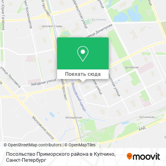 Карта Посольство Приморского района в Купчино