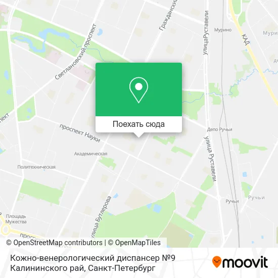 Карта Кожно-венерологический диспансер №9 Калининского рай
