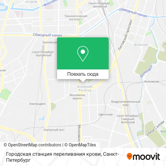 Карта Городская станция переливания крови