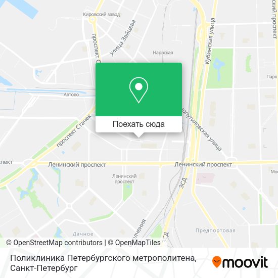 Карта Поликлиника Петербургского метрополитена