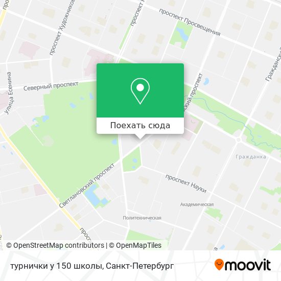 Карта турнички  у 150 школы