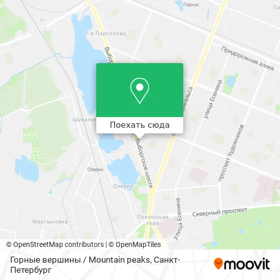 Карта Горные вершины / Mountain peaks