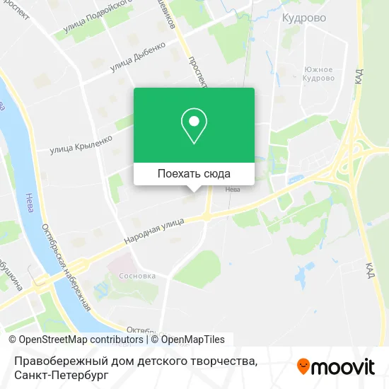 Карта Правобережный дом детского творчества
