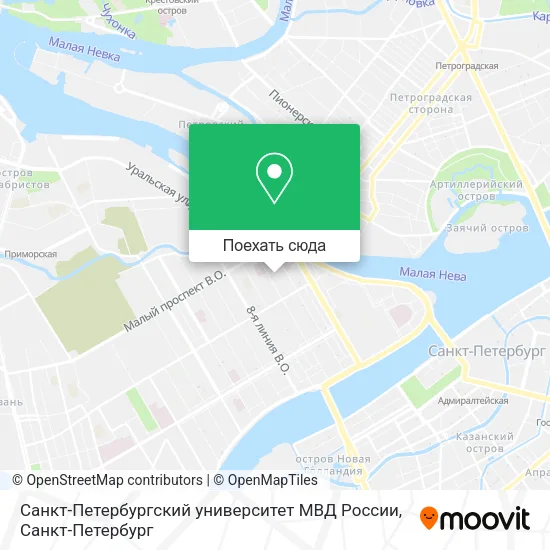 Карта Санкт-Петербургский университет МВД России