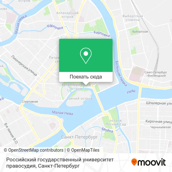Карта Российский государственный университет правосудия