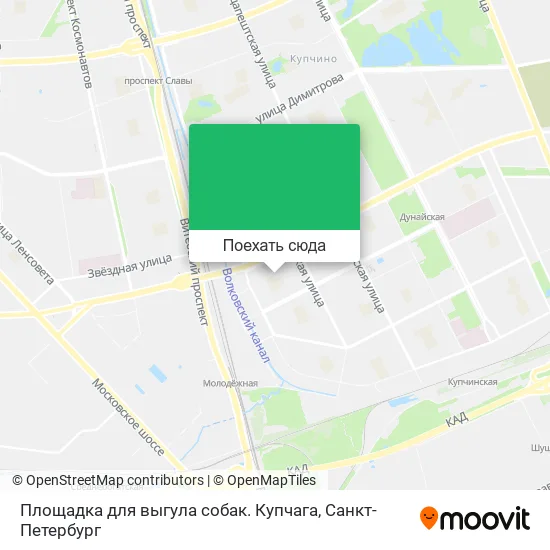 Карта Площадка для выгула собак. Купчага