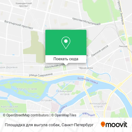 Карта Площадка для выгула собак