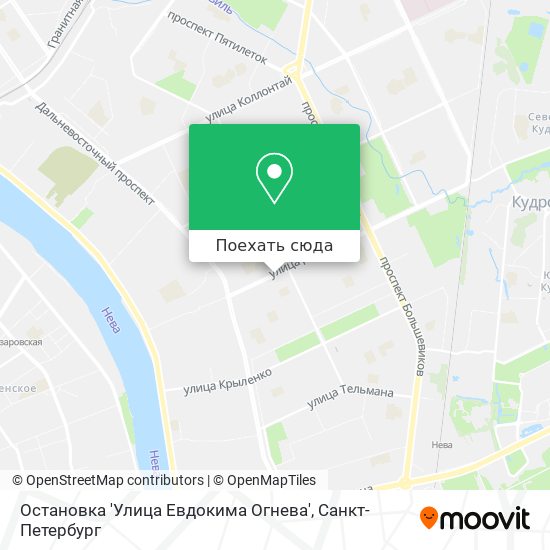 Карта Остановка 'Улица Евдокима Огнева'