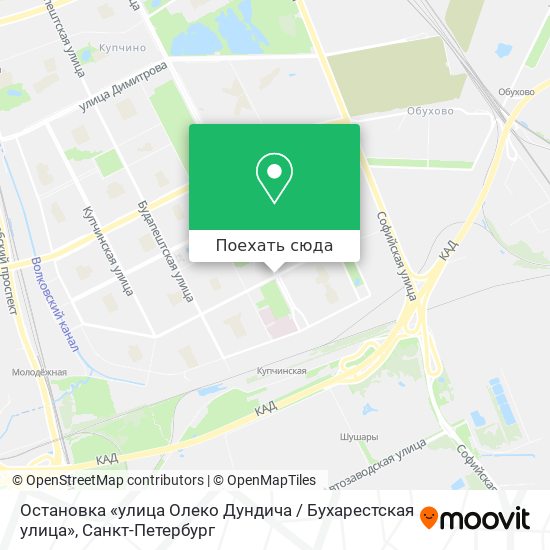 Карта Остановка «улица Олеко Дундича / Бухарестская улица»