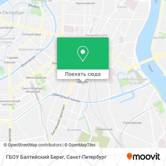 Карта ГБОУ  Балтийский Берег
