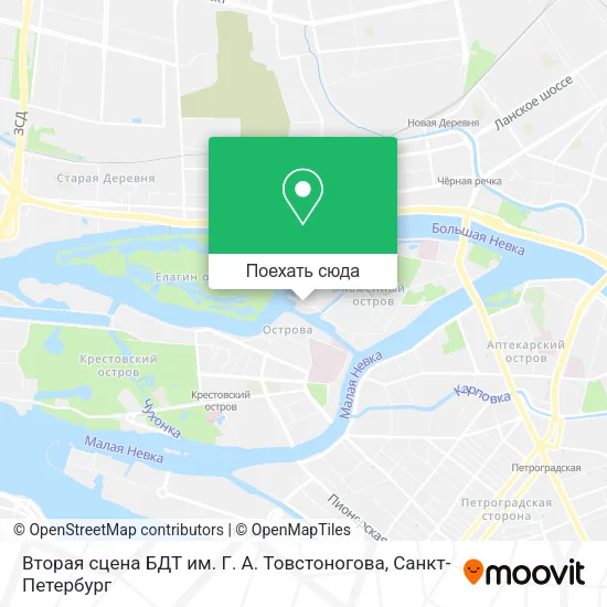 Карта Вторая сцена БДТ им. Г. А. Товстоногова