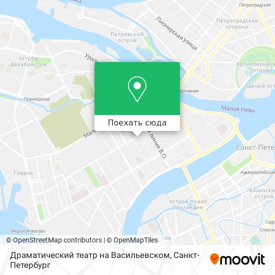 Карта Драматический театр на Васильевском