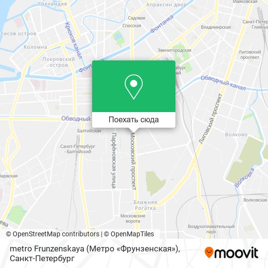 Карта metro Frunzenskaya (Метро «Фрунзенская»)