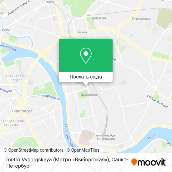 Карта metro Vyborgskaya (Метро «Выборгская»)
