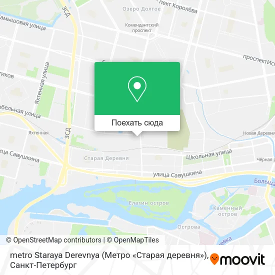 Карта metro Staraya Derevnya (Метро «Старая деревня»)