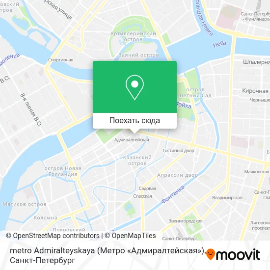 Карта metro Admiralteyskaya (Метро «Адмиралтейская»)