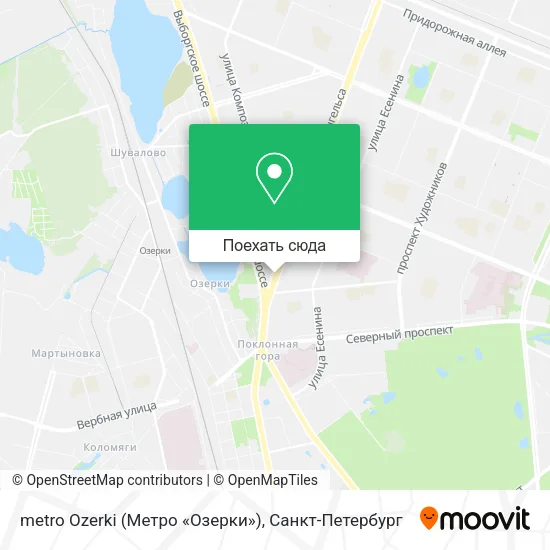 Карта metro Ozerki (Метро «Озерки»)