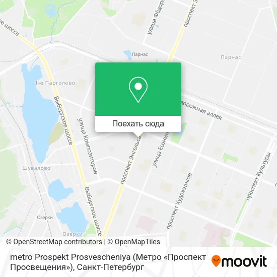Карта metro Prospekt Prosvescheniya (Метро «Проспект Просвещения»)