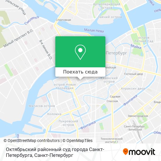 Карта Октябрьский районный суд города Санкт-Петербурга