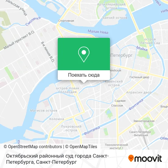 Карта Октябрьский районный суд города Санкт-Петербурга