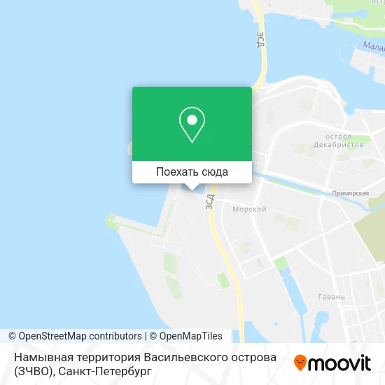 Карта Намывная территория Васильевского острова (ЗЧВО)