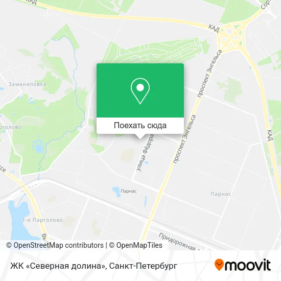 Карта ЖК «Северная долина»