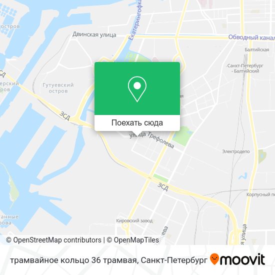 Карта трамвайное кольцо 36 трамвая