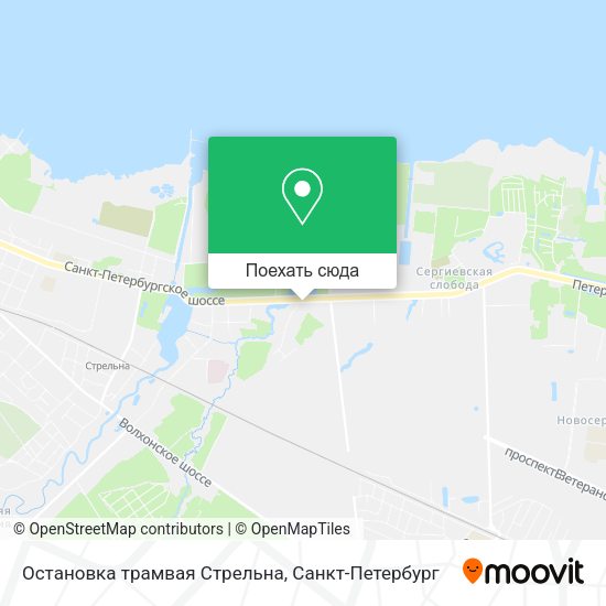 Карта Остановка трамвая  Стрельна